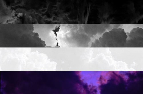 asexual flag made from images of clouds