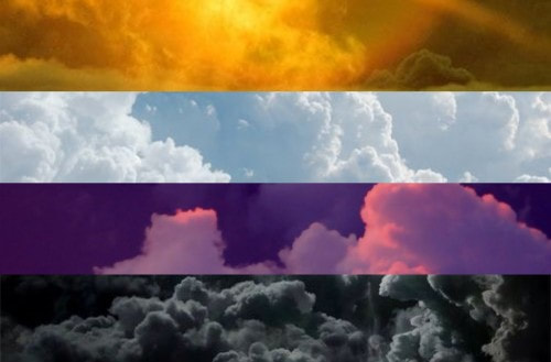 nonbinary flag made from images of clouds