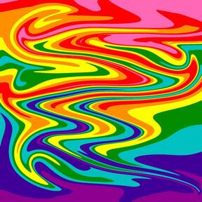swirled 8 stripe rainbow flag