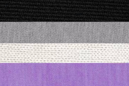 asexual flag made from corresponding colors from images of fabrics