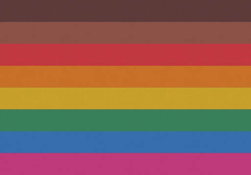 frogwhomp's bipoc rainbow or black gay flag with an even warmer tone