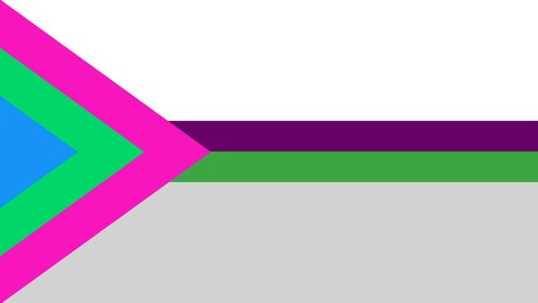 demiaroace flag with the triangle being the ply flag going upward into a triangle shape