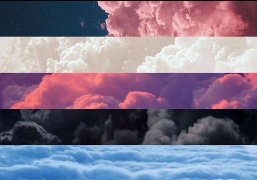 genderfluid flag made from images of clouds