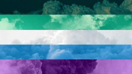 5 stripe ocean gay flag made from images of clouds