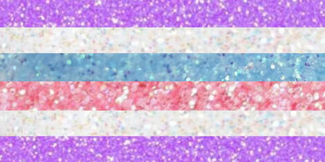 original intersex flag where each color stripe is a different photo of glitter corresponding to each color