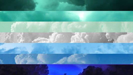7 stripe ocean gay flag made from images of clouds