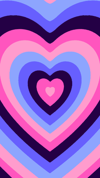 Heart pride flag wallpaper based on the power puff girls. There is a heart in the middle with different colored hearts going outward, each color of this wallpaper being the omni flag.