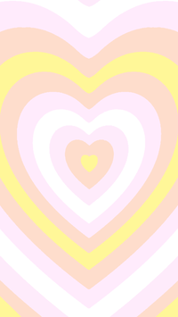 Heart pride flag wallpaper based on the power puff girls. There is a heart in the middle with different colored hearts going outward, each color of this wallpaper being the pangender flag.