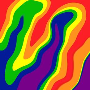 swirled 6 stripe rainbow flag