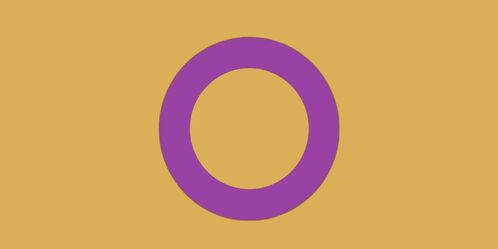 vintage edit of the oii yellow/purple intersex flag